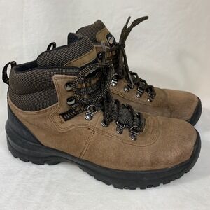 Earth Shoe CASA Womens Hiking Boots Brown Suede Lace Up Waterproof Shoes Sz 8.5